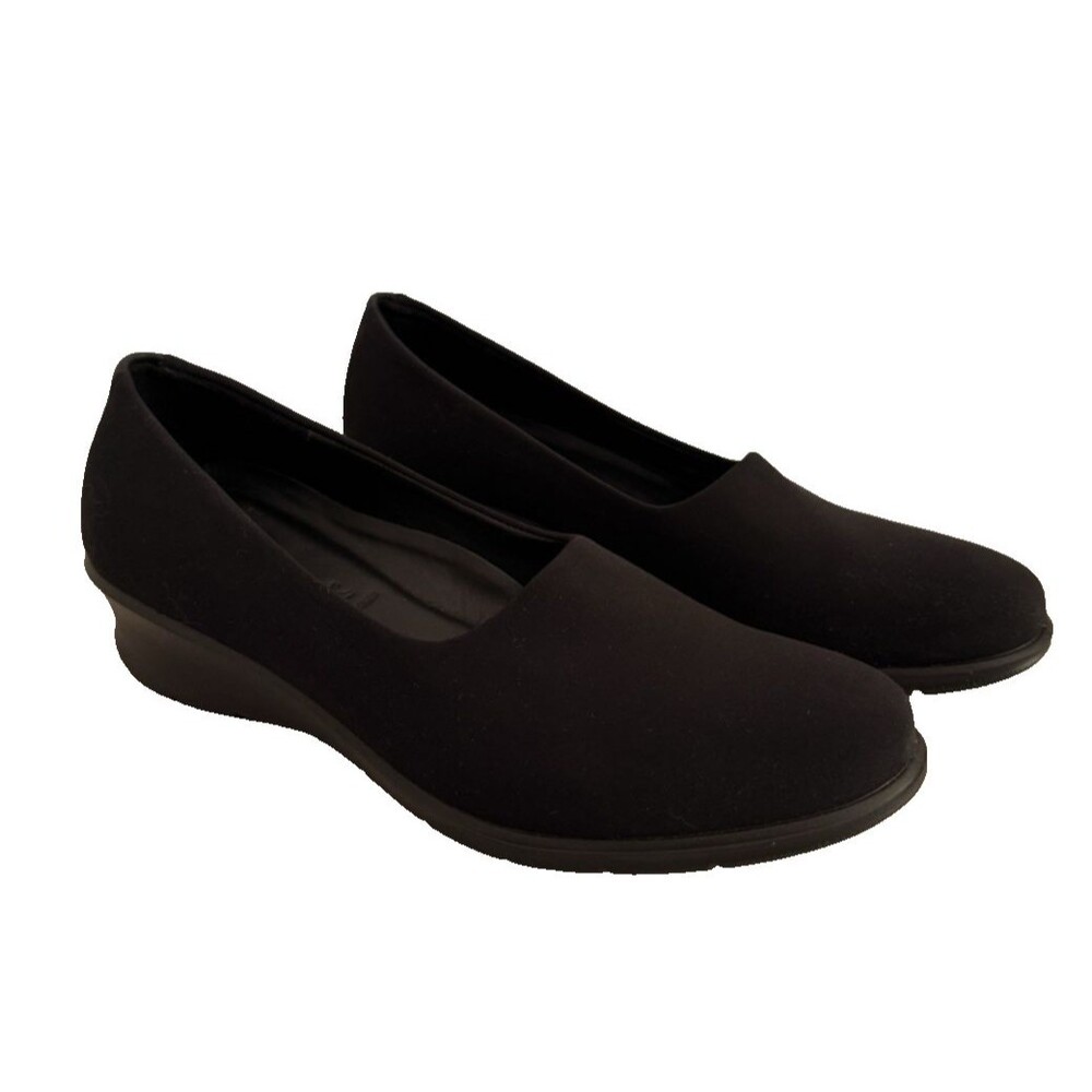 ECCO Felicia Stretch Wedge Slip-On Shoes Women Size EU 37 (US 6-6.5) Black